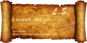 Larnhof Sára névjegykártya